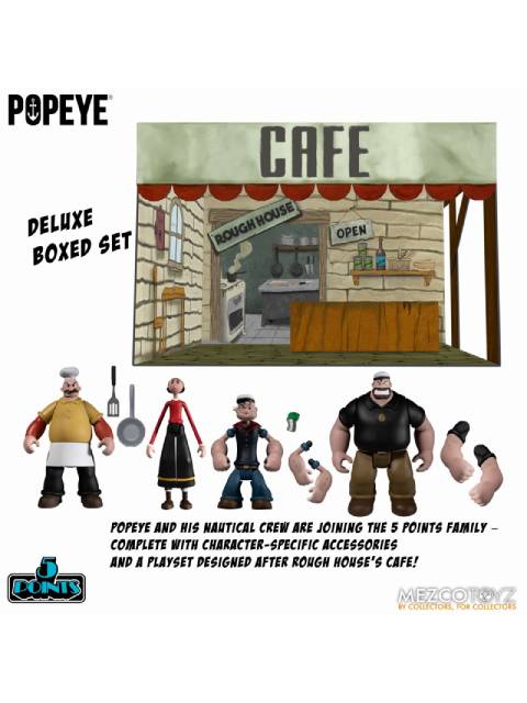 Mezco Popeye Cafe Lounge 3.75 inch box set "POPEYE" 5 points