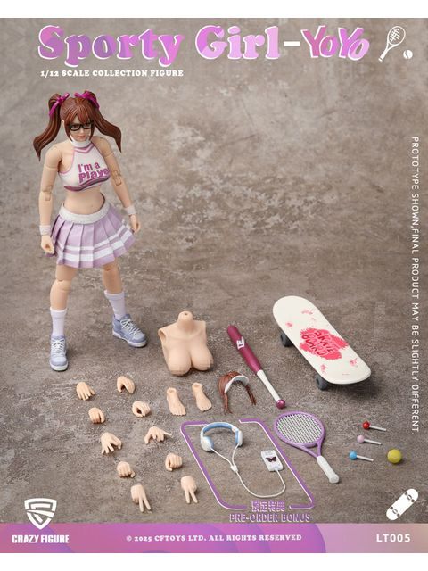 CRAZY FIGURE LT005 Sporty girl(スポーティーガール)YOYO(ヨーヨー) 1/12スケール可動フィギュア