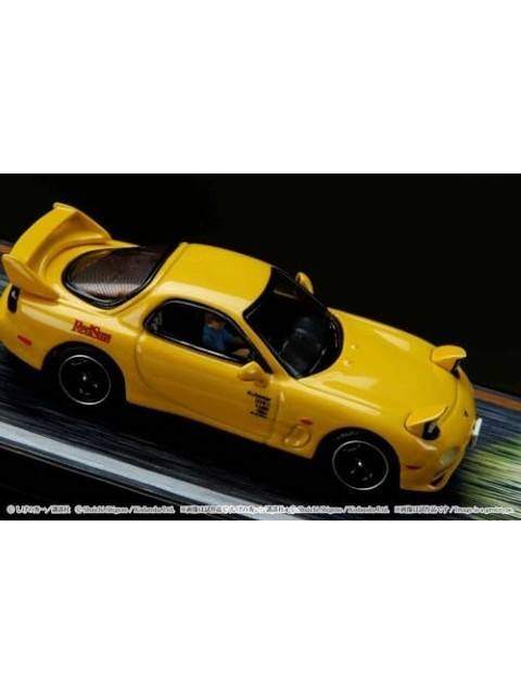 京商 1/64 マツダ RX-7 FD3S RED SUNS/頭文字D VS中里毅 高橋啓介ドライバーフィギュア付き 完成品ミニカー HJ645007DB