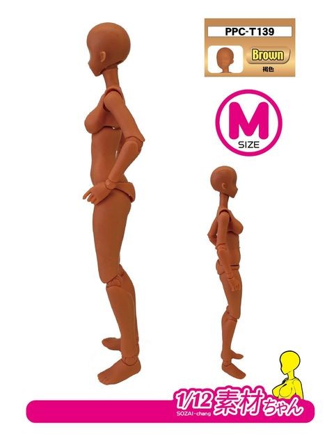 ホビーベース 1/12素材ちゃんM 褐色 プレミアムパーツコレクション 関節技EX