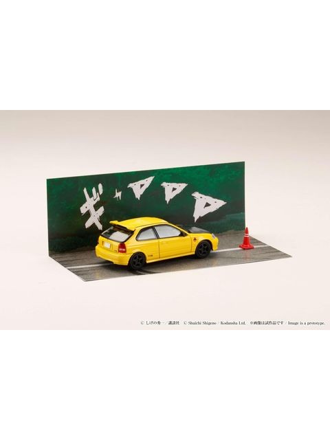 ホビージャパン 1/64 Honda CIVIC (EK9) 東堂塾 / 頭文字D 舘 智幸 VS