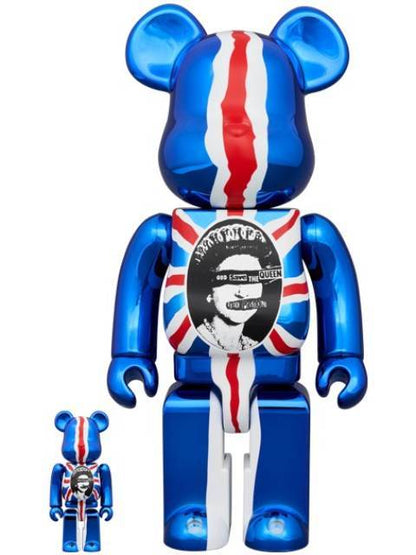 BE@RBRICK Sex Pistols "God Save The Queen" Chrome Ver. 100％ & 400％