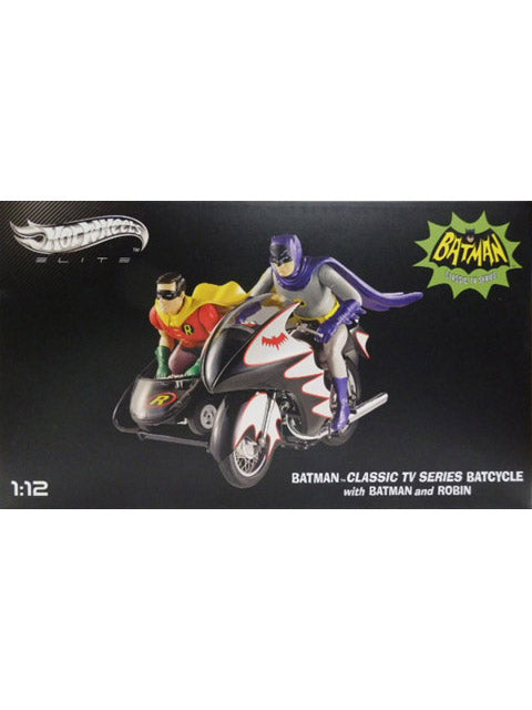 Mattel 1/12 Scale Batman Classic TV Series Batcycle with Batman &amp; Robin Figures [MTDJJ85]