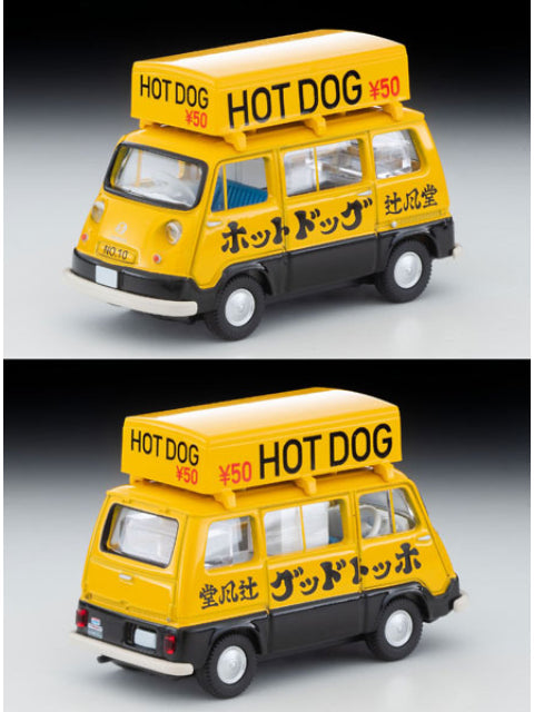 Tomica Limited Vintage LV-201a Subaru Sambar Light Van Hot Dog Shop (Yellow/Black) with Figure