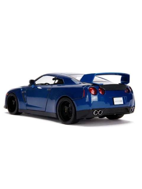 1/18 F&amp;F (7) 2009 Nissan GT-R R35 Blue/Black (Brian) [JADA31142] Includes Brian figure/lights turn on