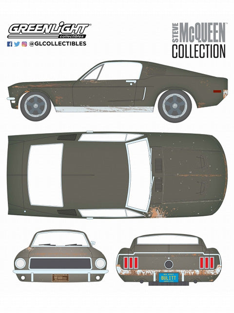 グリーンライト 1/24 1968 フォード マスタングGT ファストバック 「ブリット」 【84043】 スティーブ・マックイーン コレクション