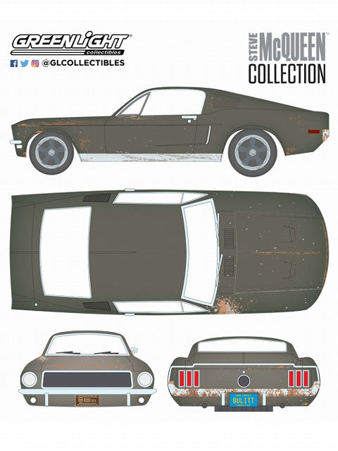 Greenlight 1/24 1968 Ford Mustang GT Fastback "Bullitt" [84043] Steve McQueen Collection