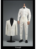 VORトイズ 1/6 ジェントルマン レトロ スーツ ホワイト コスチューム セット 【V1009B】