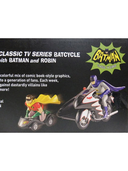 Mattel 1/12 Scale Batman Classic TV Series Batcycle with Batman &amp; Robin Figures [MTDJJ85]