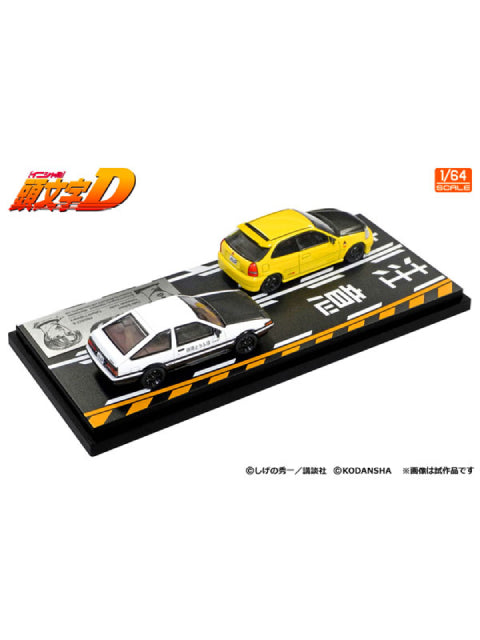 MODELER'S 1/64 頭文字D セットVol.12 舘智幸 東堂商会シビック(EK9) & 藤原拓海 トレノ(AE86）
