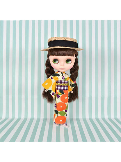 ブライス 22cm コスチュームセット Flower YUKATA 【オレンジ】 Dear Darling fashion for dolls 浴衣