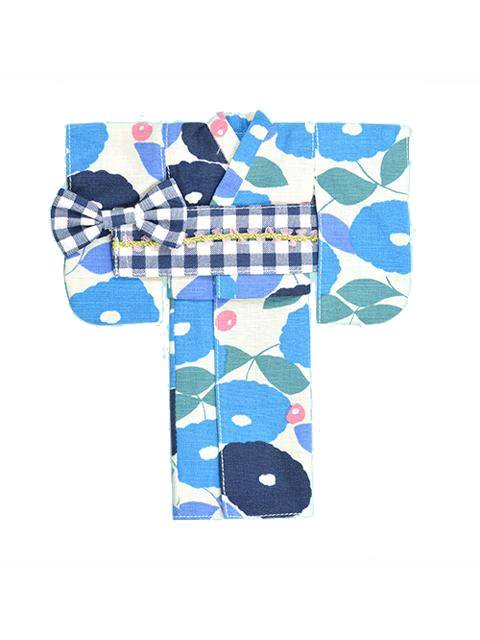 22㎝ドール用 フラワーユカタ ブルー 「Blythe」 ブライス コスチューム