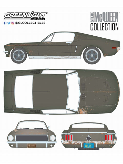 グリーンライト 1/18スケール 1968 フォード マスタングGT ファストバック 「ブリット」 【13523】 スティーブ・マックイーン コレクション