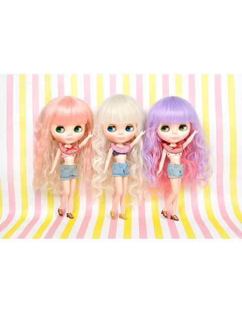 Blythe Original Super Deluxe Wig Curly Long Sherbet Strawberry Milk