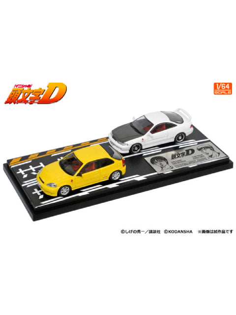 MODELER'S 1/64 頭文字D セットVol.9 二宮大輝シビック(EK9) ＆ スマイリー酒井インテグラ(DC2)
