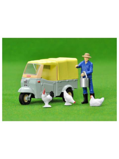 トミカリミテッドヴィンテージ LV-143d ダイハツ ミゼット(黄緑/ベージュ)フィギュア付