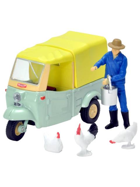 トミカリミテッドヴィンテージ LV-143d ダイハツ ミゼット(黄緑/ベージュ)フィギュア付